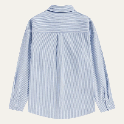 Men's Striped Classic Collar Shirt with Pocket