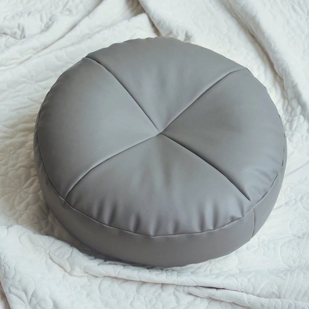 Japanese Style Leather Cushion Minimalist Nappa Brown