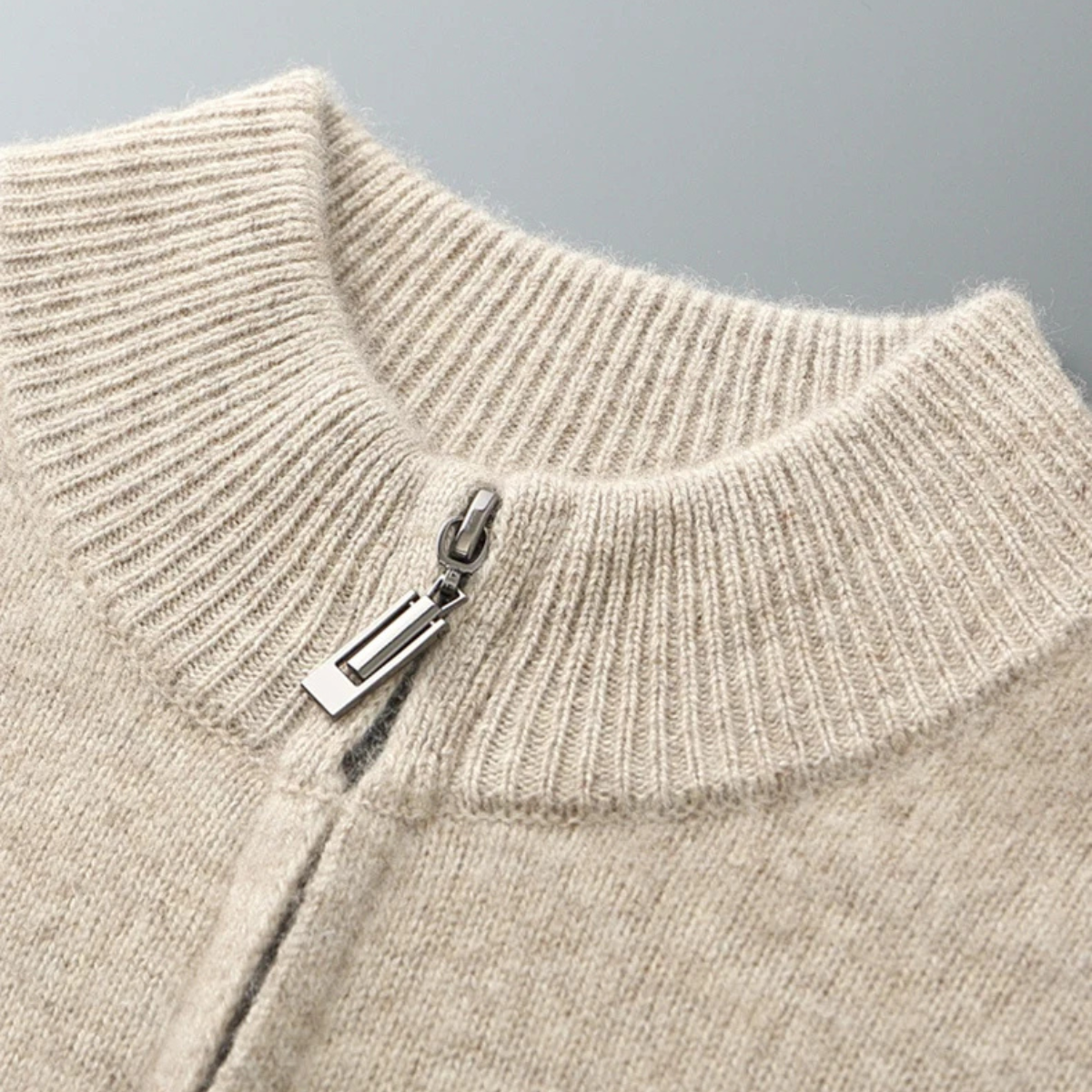Men's Merino Mock Neck Zip Cardigan