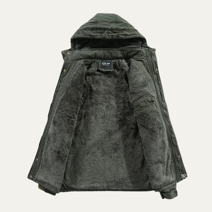Men's Cotton Hooded Jacket Warm Inner Lining