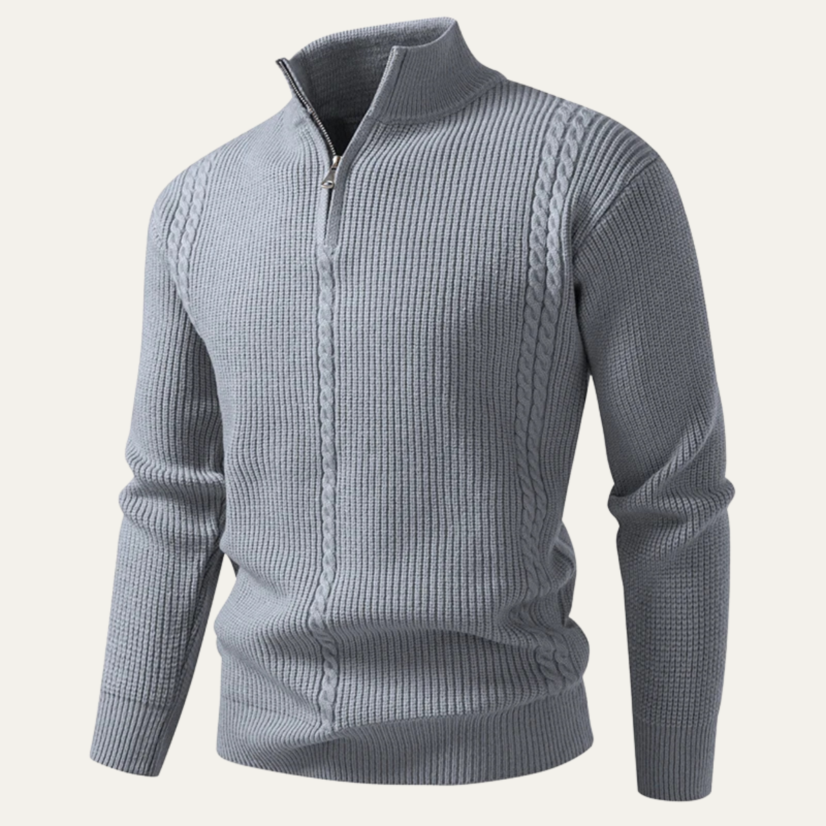 Men's Half Zip Knit Sweater Ashbury Stand Collar