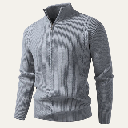 Men's Half Zip Knit Sweater Ashbury Stand Collar