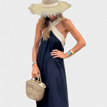 Women's Sleeveless Maxi Dress Cross Straps