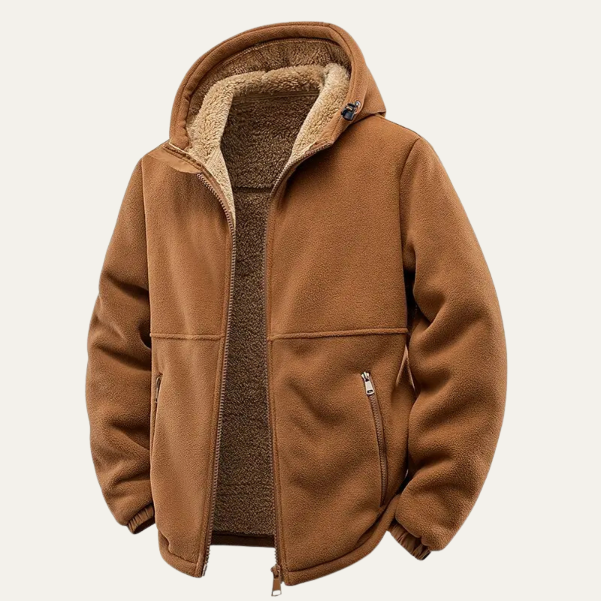 Moscova Men's Sherpa Hoodie Thick Warm Zip Up