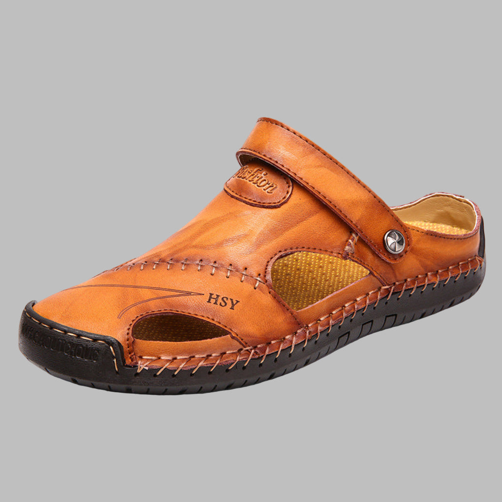 Men's Leather Sandals Comfortable Brown