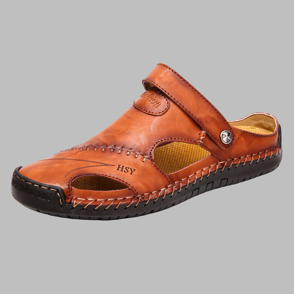 Men's Leather Sandals Comfortable Brown