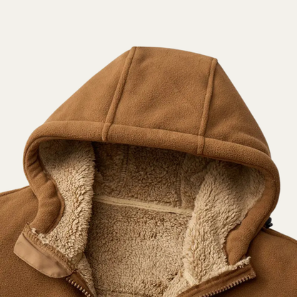 Moscova Men's Sherpa Hoodie Thick Warm Zip Up