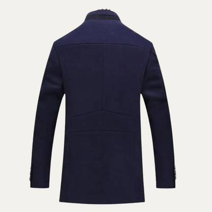Men's Wool Trench Coat Stand Collar