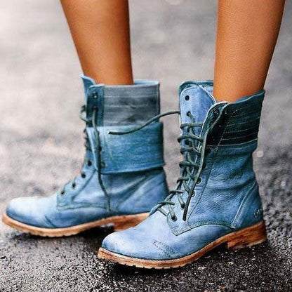 Women's Vintage Lace Up Ankle Boots