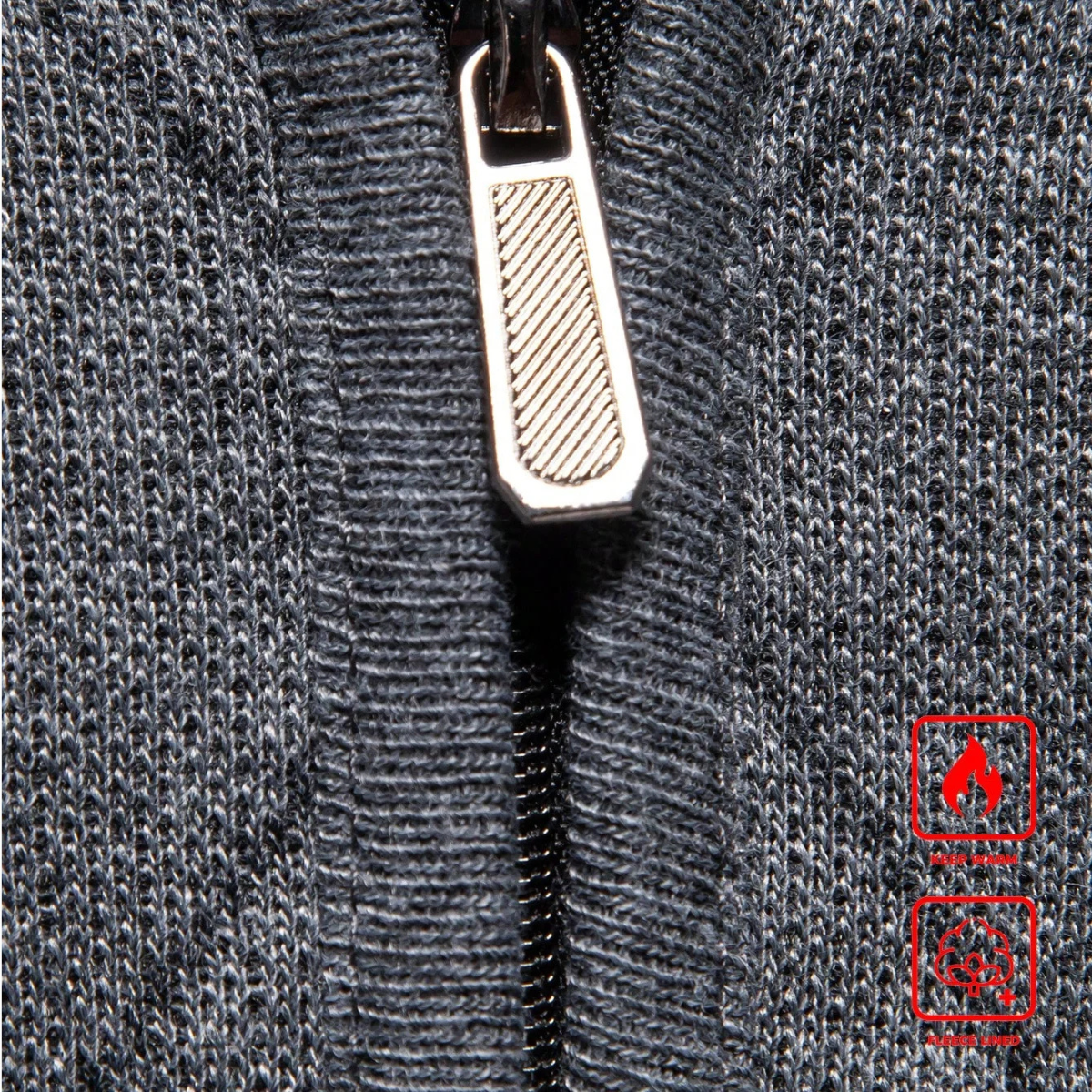 Men's Quarter Zip Knit Sweater Diamond Pattern