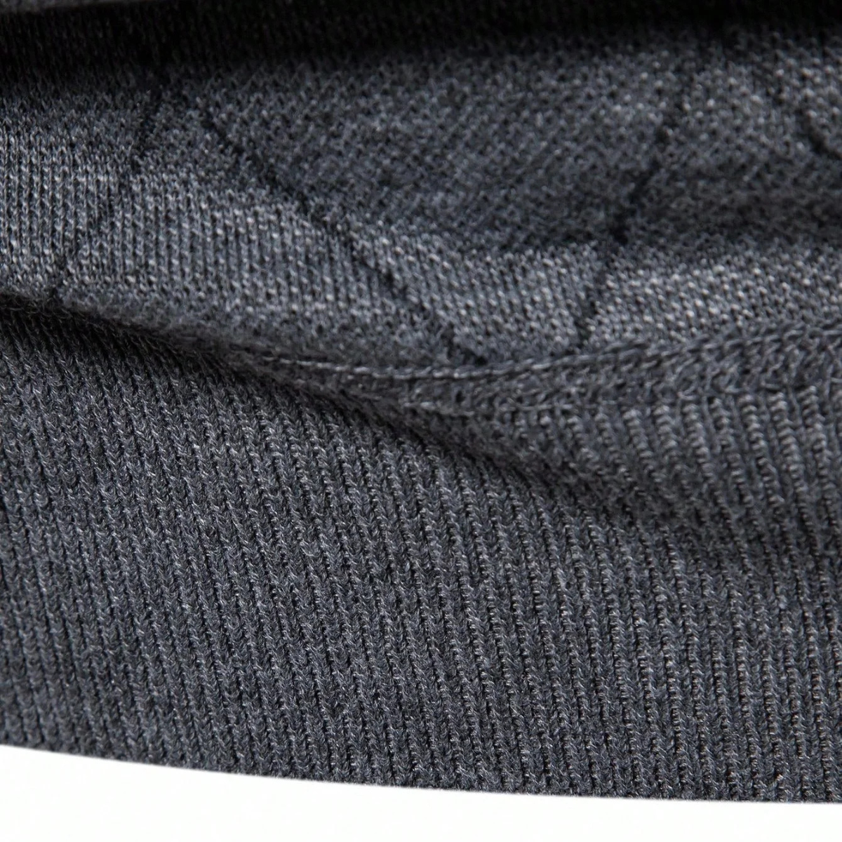 Men's Quarter Zip Knit Sweater Diamond Pattern