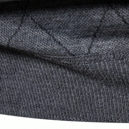 Men's Quarter Zip Knit Sweater Diamond Pattern