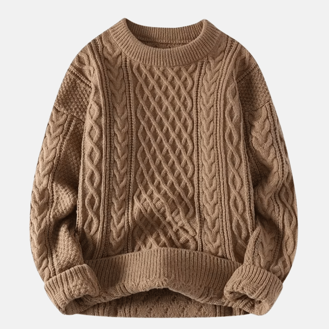 Men's Knitted Winter Sweater Solid Color - Vonnera