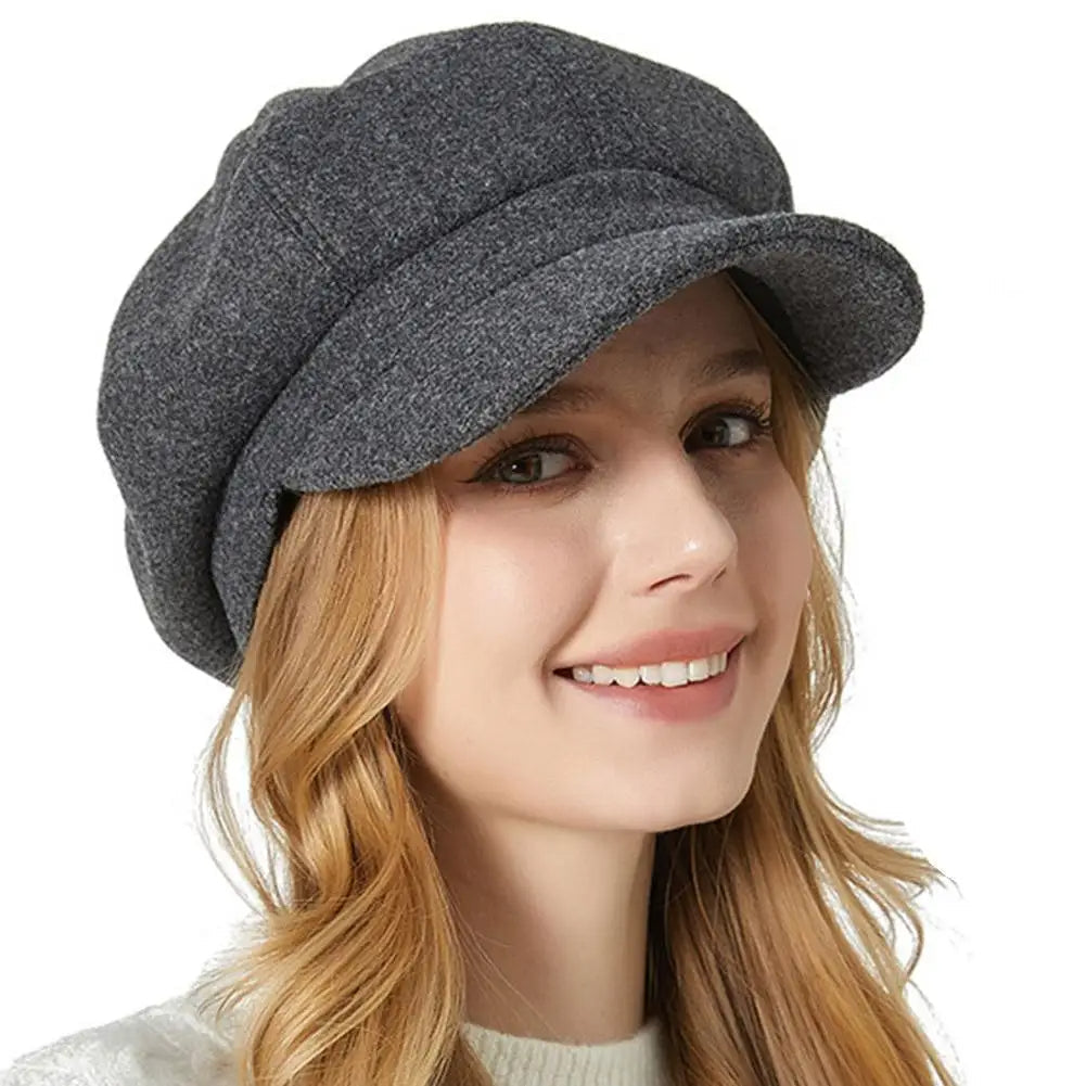 Women's Brimmed Newsboy Cap Classic Cotton Casual - Vonnera
