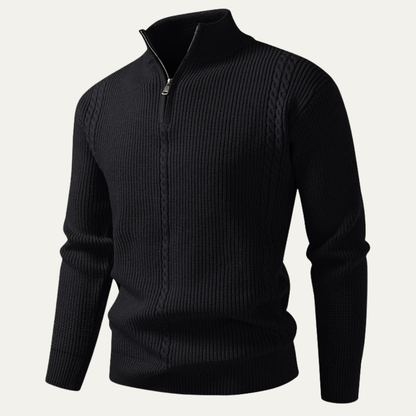 Men's Half Zip Knit Sweater Ashbury Stand Collar