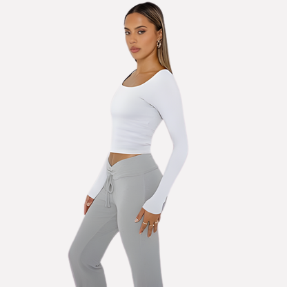 Women's Long Sleeve Crop Square Neck - Vonnera