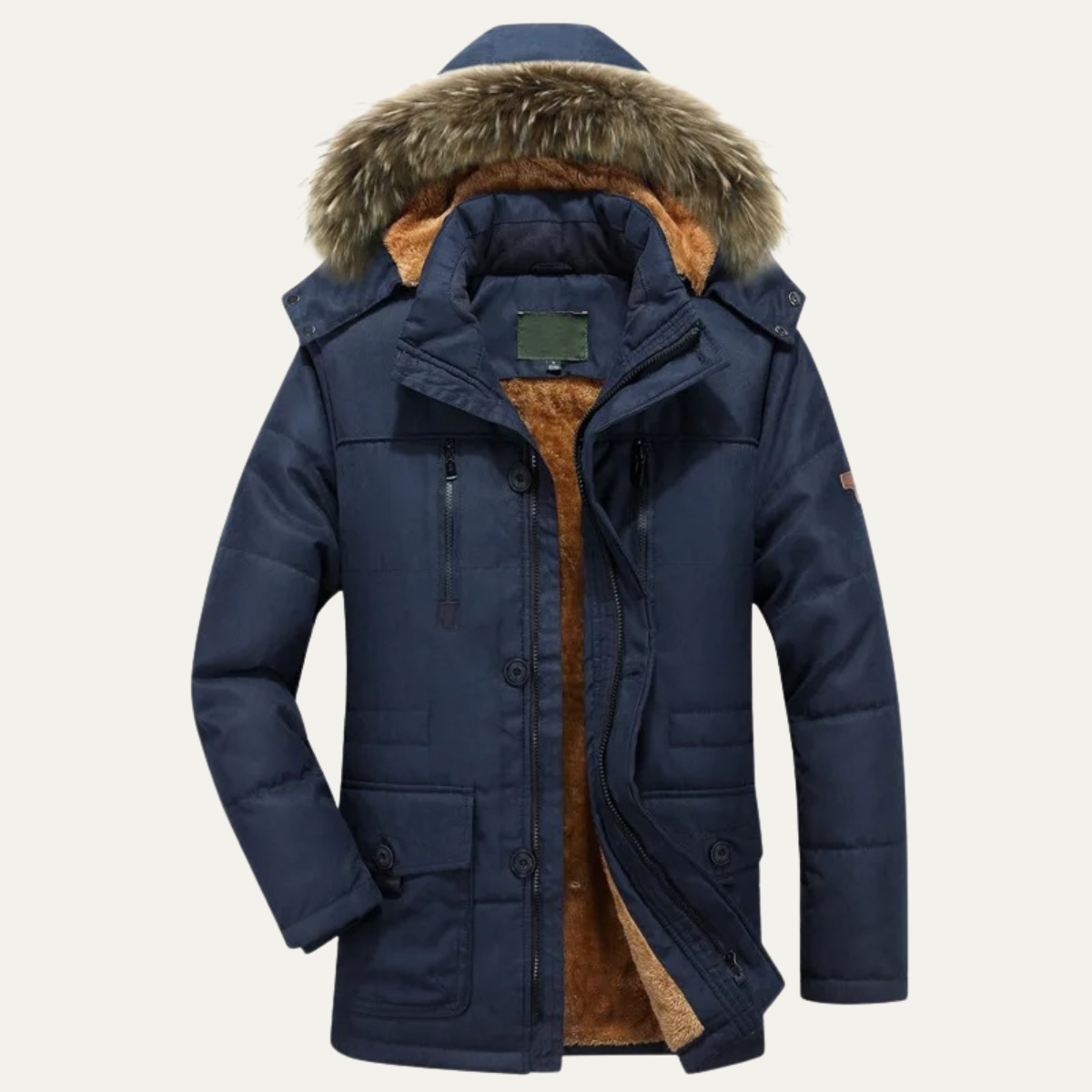 Mens Thicken Fleece Winter Jacket
