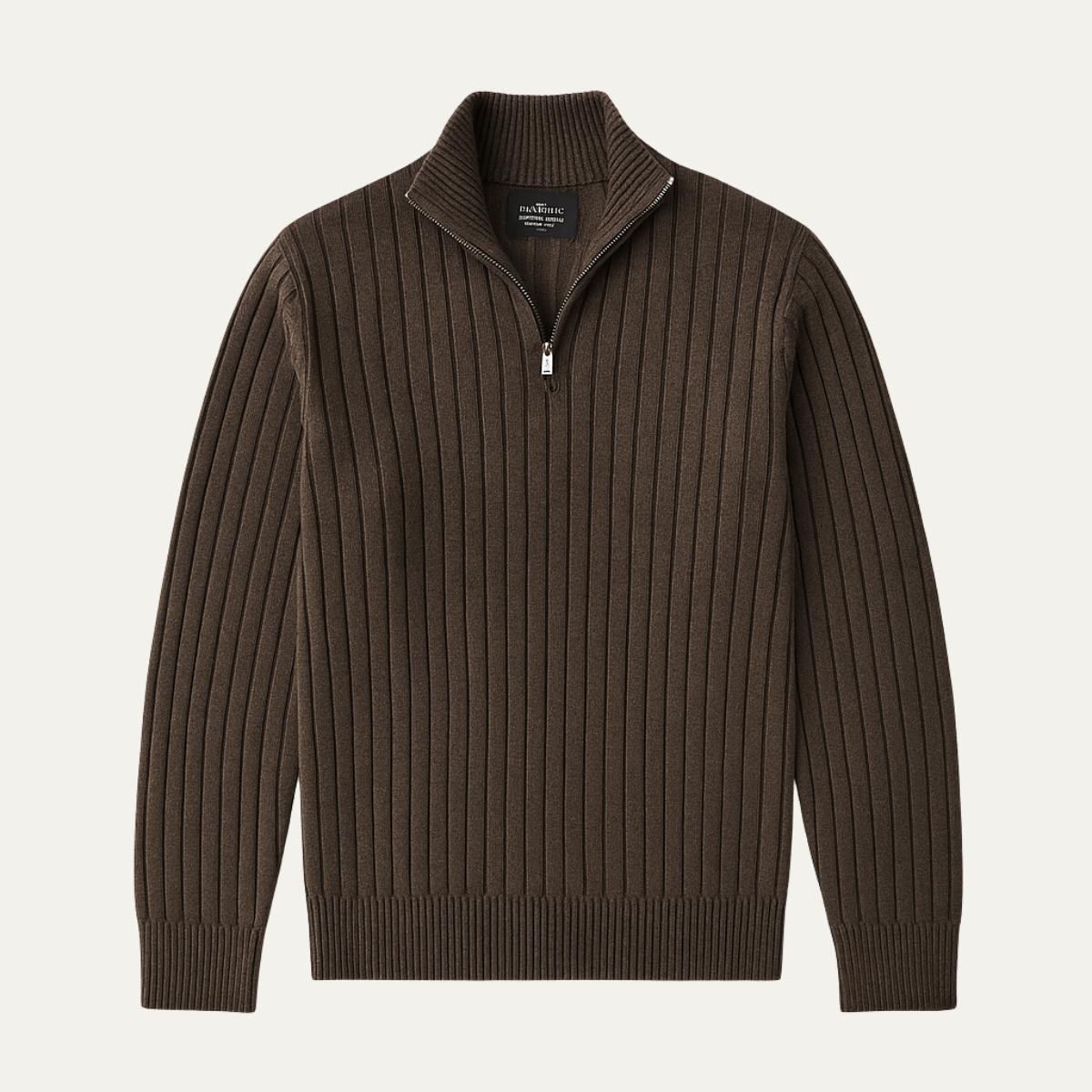 Men's Cotton Half Zip Sweater Ribbed Knit - Vonnera