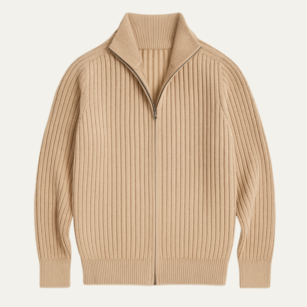 Men's Modern Knit Cardigan Warm Zip Up Stand Collar - Vonnera