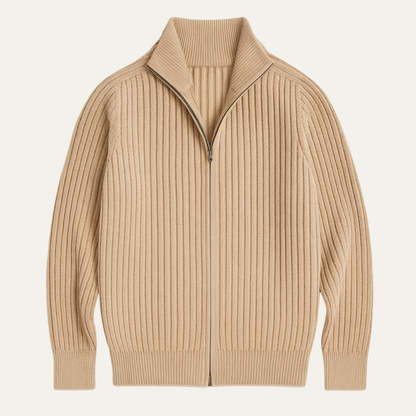 Men's Modern Knit Cardigan Warm Zip Up Stand Collar - Vonnera