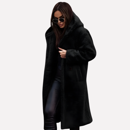 Women's Hooded Button Coat