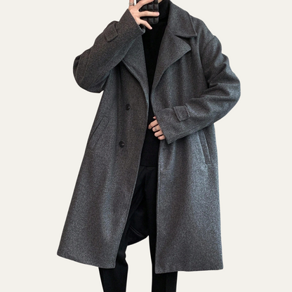 Men's Wool Wrap Coat Camel Color With Belt