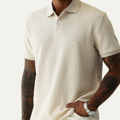 Men's Textured Polo Shirt Summer Casual