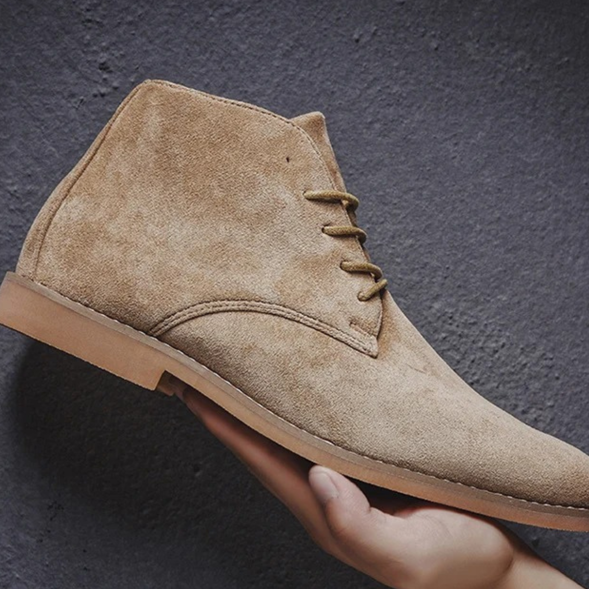 Dockside Men's Suede Ankle Boots Lace Up Brown