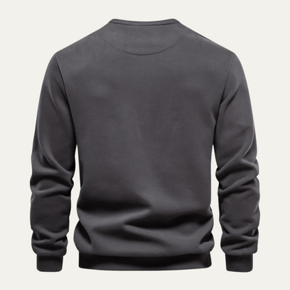 Men's Casual Crew Neck Sweater Chest Pocket