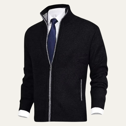 Men's Thick Knitted Fleece Full Zip Cardigan