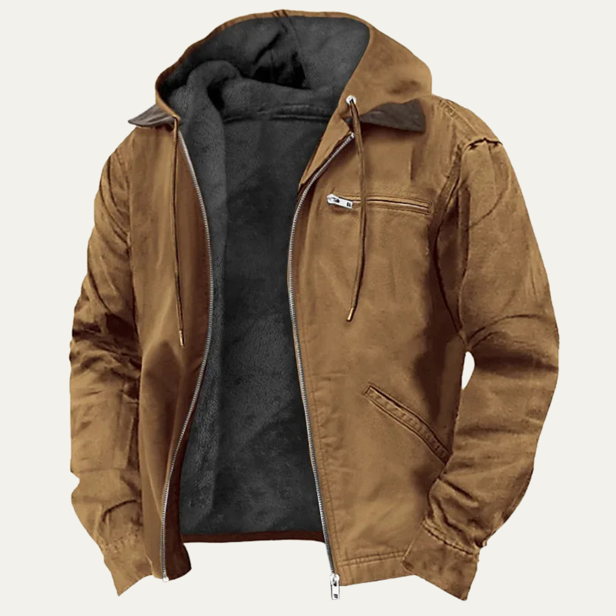 Men's Lightweight Fleece Lined Hooded Jacket