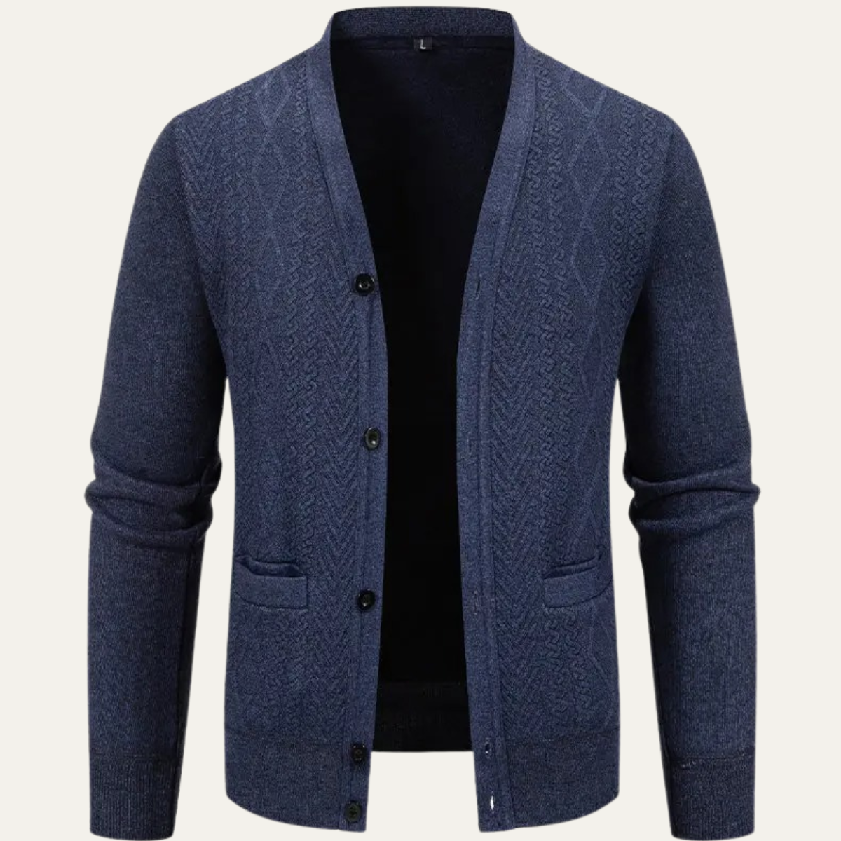 Men's Casual Cardigan Knit Button Up With Pockets