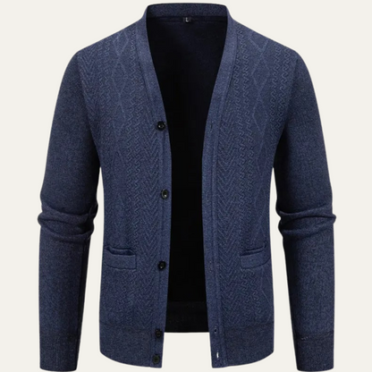 Men's Casual Cardigan Knit Button Up With Pockets