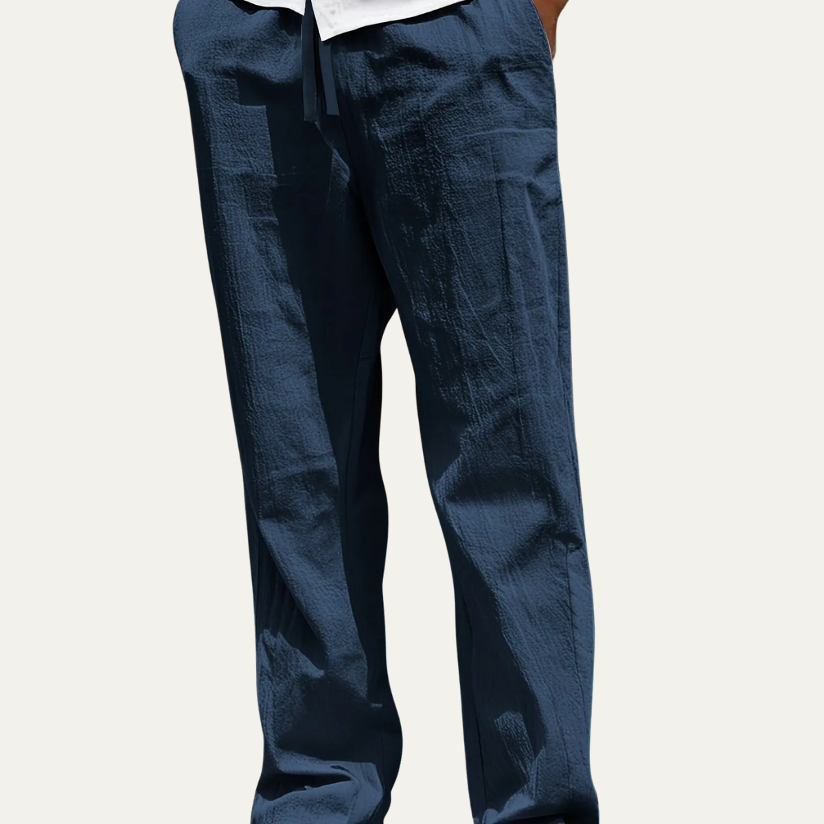 Men's Linen Tapered Pants Breathable Beige