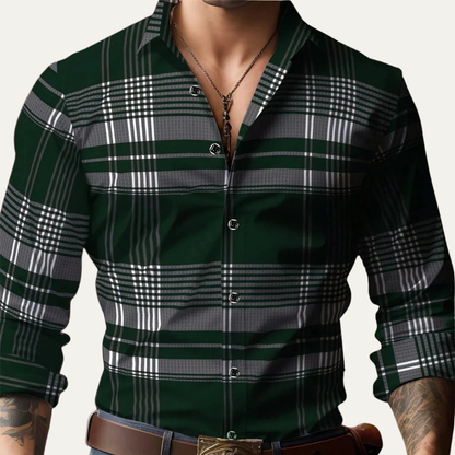 Men's Plaid Button Down Shirt Cotton Casual