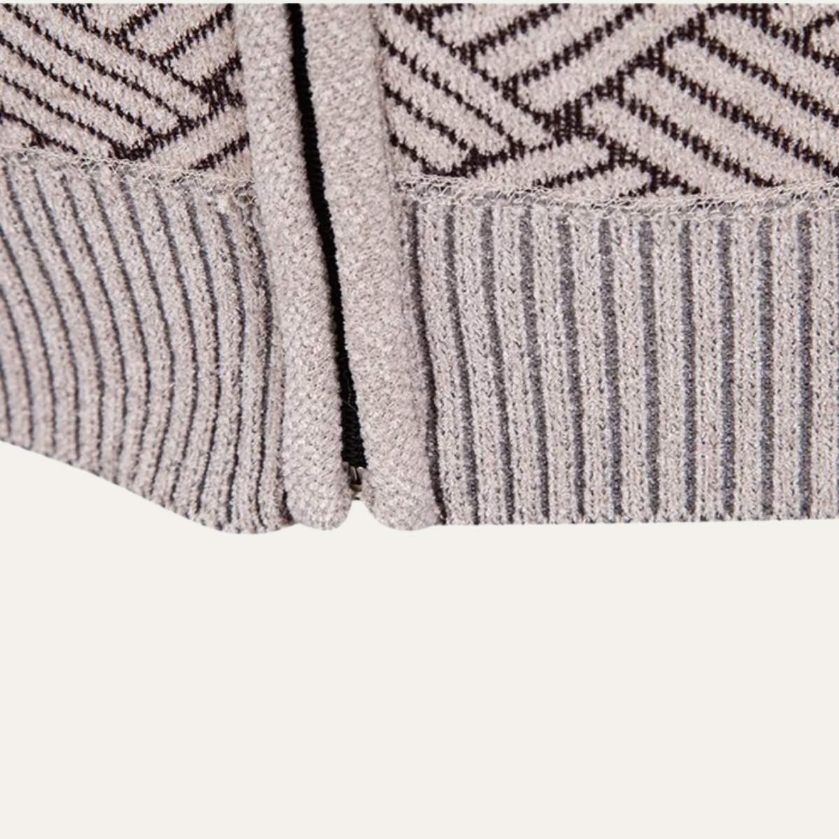 Men's Knit Jacket Diamond Pattern Stand Collar