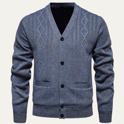 Men's V Neck Soft Knit Cardigan
