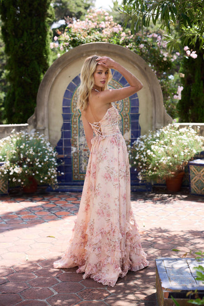 Women's Peach Tapestry Scarlette Dress