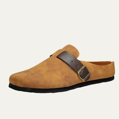 Men's Suede Slip On Moccasin Slippers Brown - Vonnera