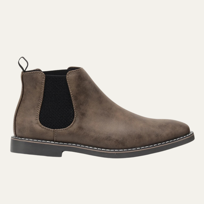 Men's Chelsea Boots Retro Slip On Ankle Leather Black