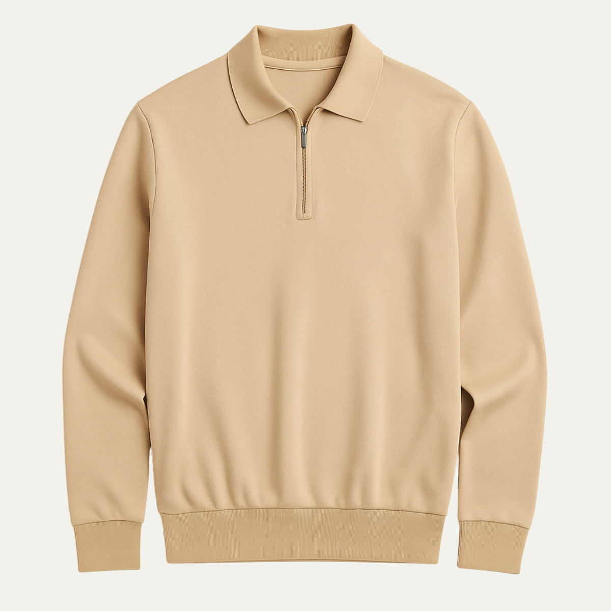 Men's Quarter Zip Knit Polo Sweater - Vonnera