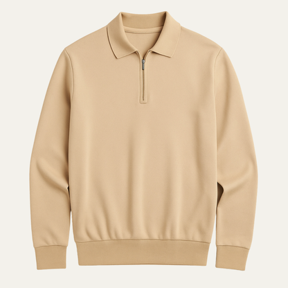 Men's Quarter Zip Knit Polo Sweater - Vonnera