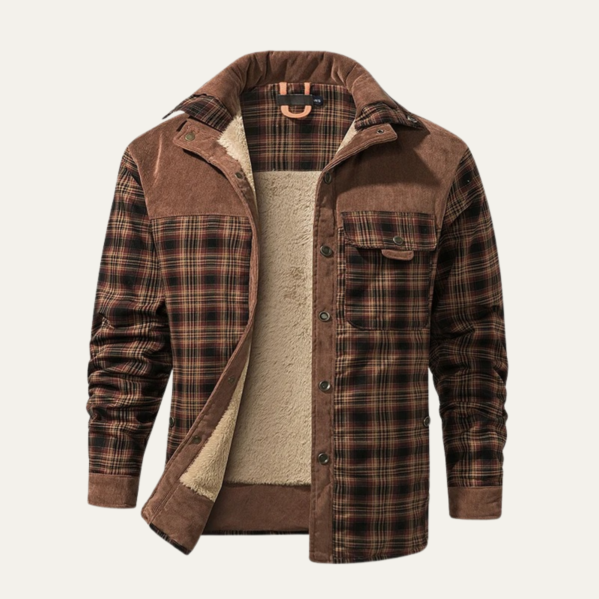 Men's Plaid Flannel Jacket Fleece Lined