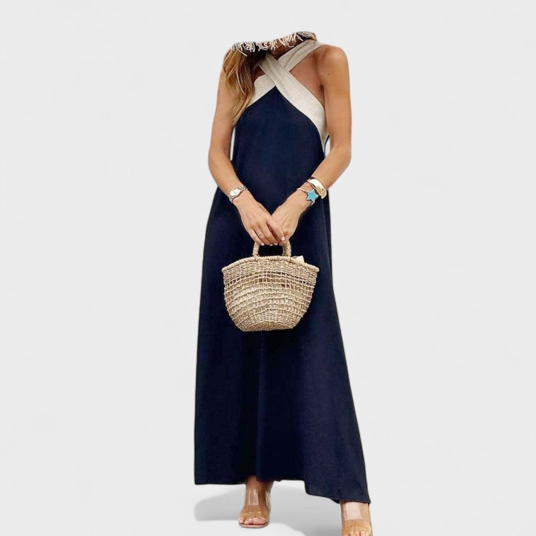 Women's Sleeveless Maxi Dress Cross Straps