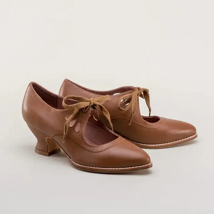 Women's Lace Up Heels Cut Out