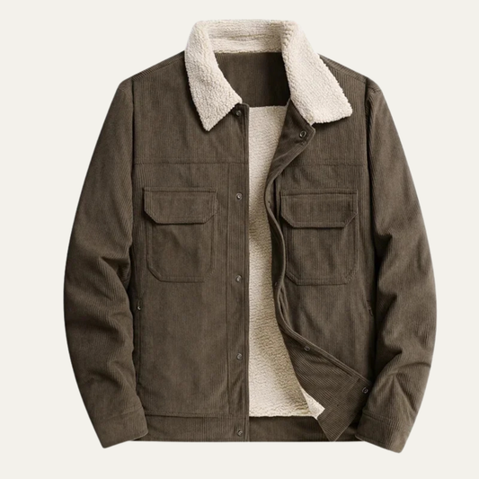 Men's Corduroy Coat Sherpa Fleece Lined Warm - Vonnera