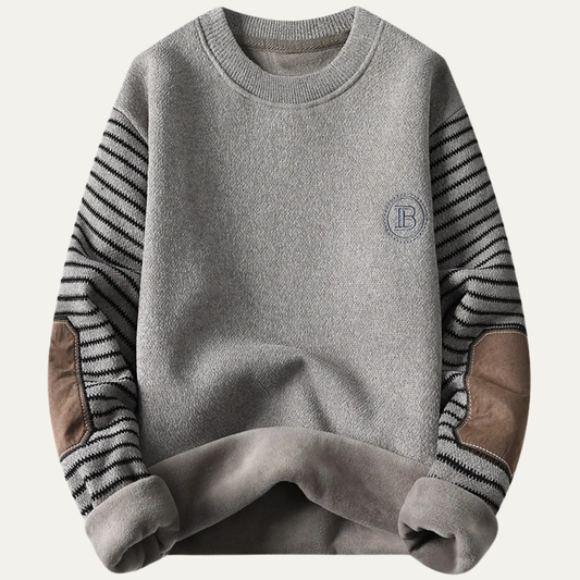 Men's Patchwork Crew Neck Knit Sweater - Vonnera