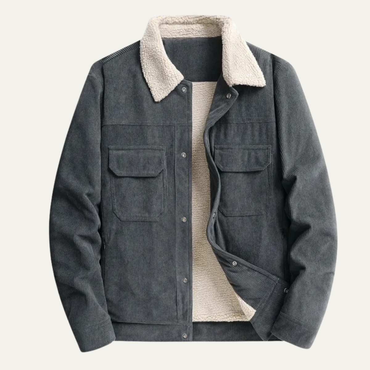 Men's Corduroy Coat Sherpa Fleece Lined Warm