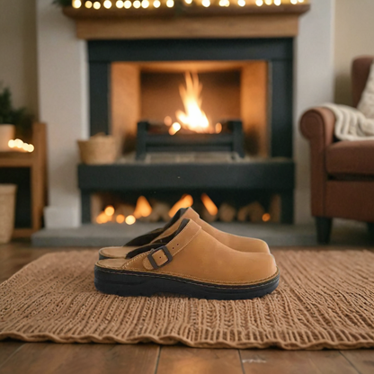 Unisex Leather Slip-On Clogs