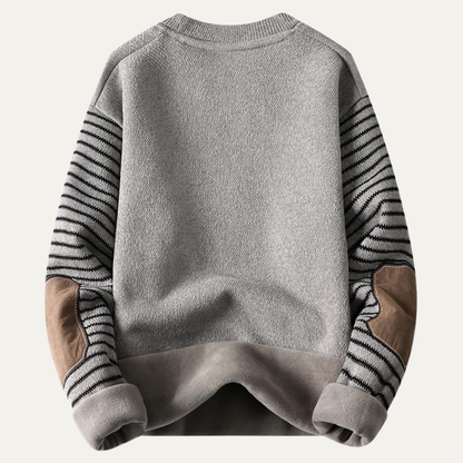 Men's Patchwork Crew Neck Knit Sweater